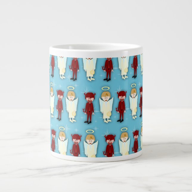 Tasse Géante Motif de l'Ange contre le diable (Devant)