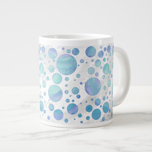 Tasse Géante Motif de point Polka bleu Glacier (Devant droit)