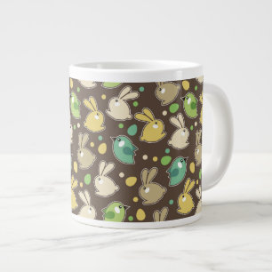 Tasse Géante motif de ressort avec des oeufs de pâques, oiseaux