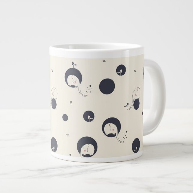 Tasse Géante Motif de Shy Elephant (Devant droit)