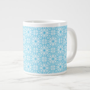 Tasse Géante Motif de symétrie géométrique bleu blanc lumineux