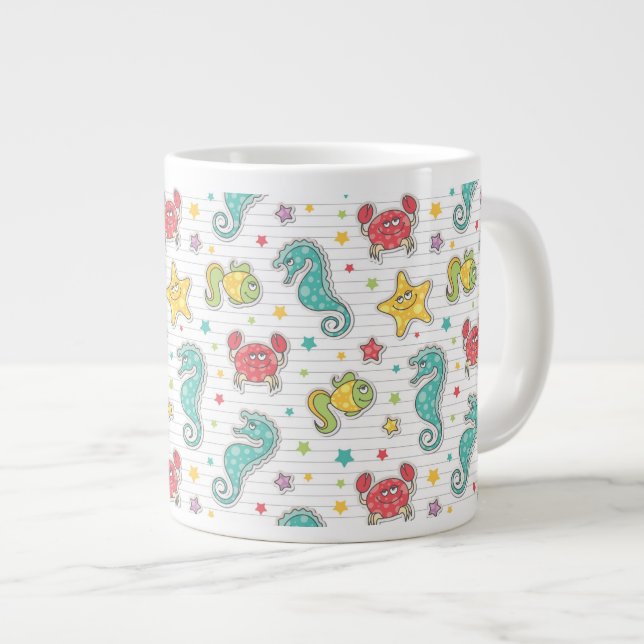 Tasse Géante motif des créatures de mer (Devant droit)