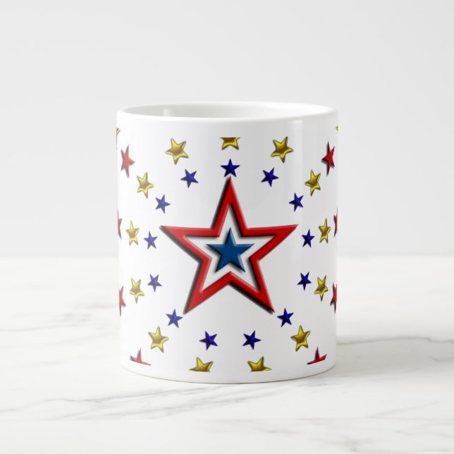 Tasse Géante Motif des étoiles patriotiques (Devant)