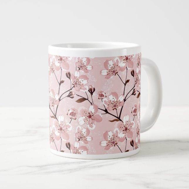 Tasse Géante Motif des fleurs de cerisiers (Devant droit)