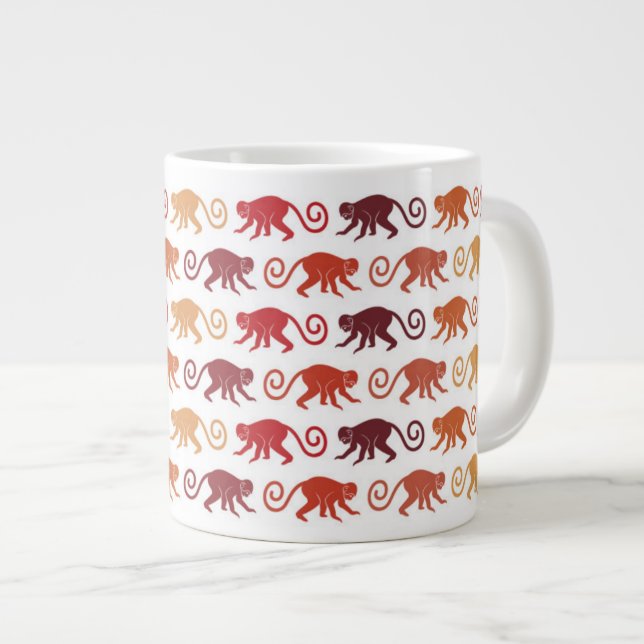 Tasse Géante Motif des singes rouges (Devant droit)
