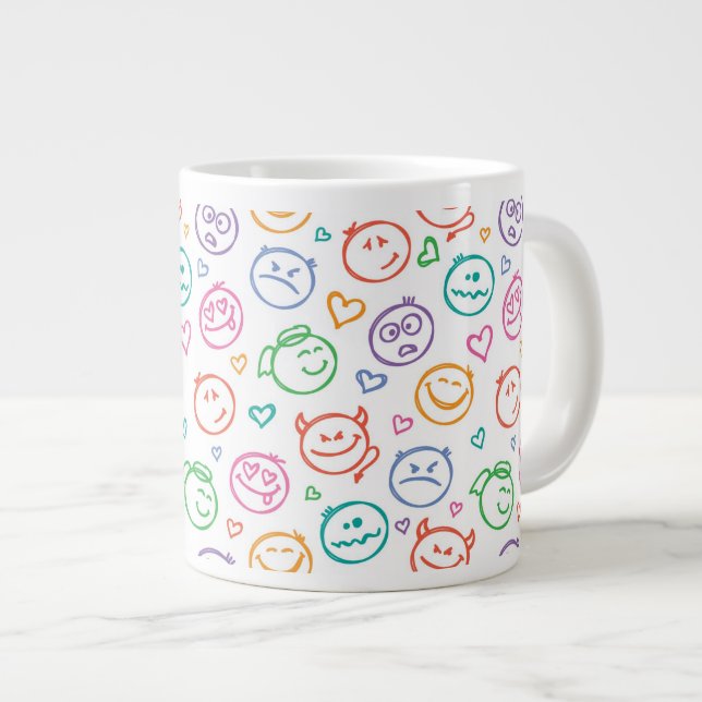 Tasse Géante motif des sourires (Devant droit)