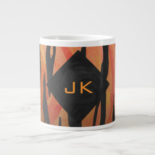 Tasse Géante Motif d'impression monogramme Tiger chaud orange e