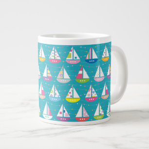 Tasse Géante Motif en pastel de voilier