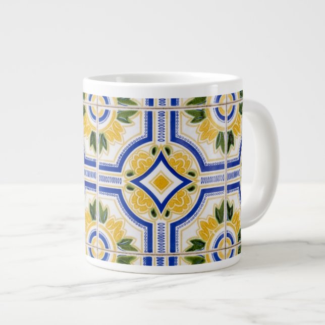 Tasse Géante motif en tuiles vives, Portugal (Devant droit)