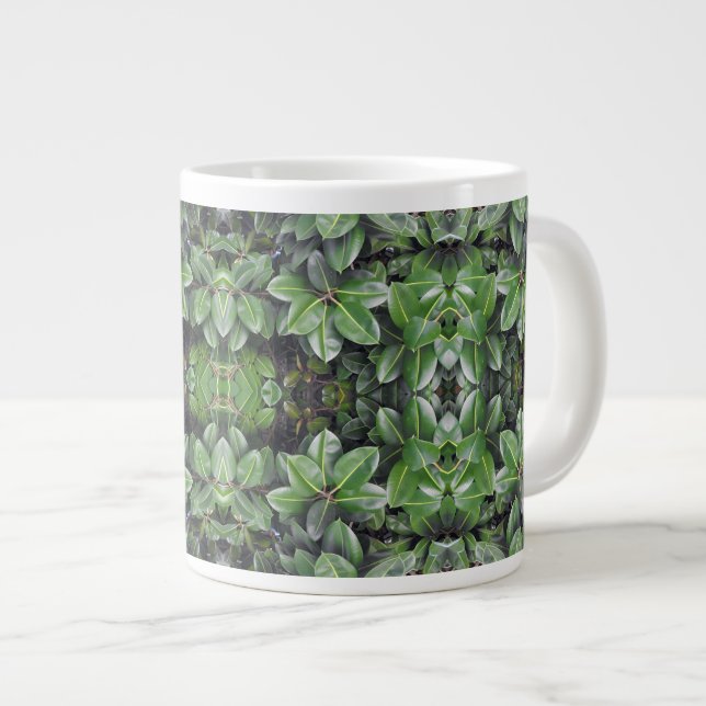 Tasse Géante Motif feuille de caoutchouc (Devant droit)