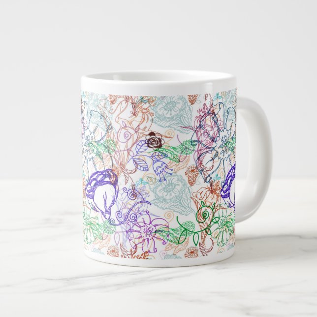 Tasse Géante Motif floral 8 (Devant droit)