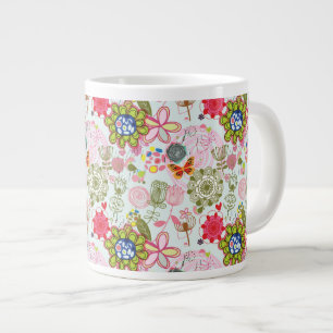 Tasse Géante Motif floral de style rétro 2