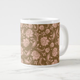 Tasse Géante Motif floral rose et Brown