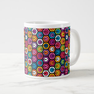 Tasse Géante motif géométrique coloré avec hexagones