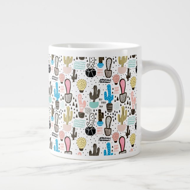 Tasse Géante Motif géométrique moderne de Cactus (Droite)