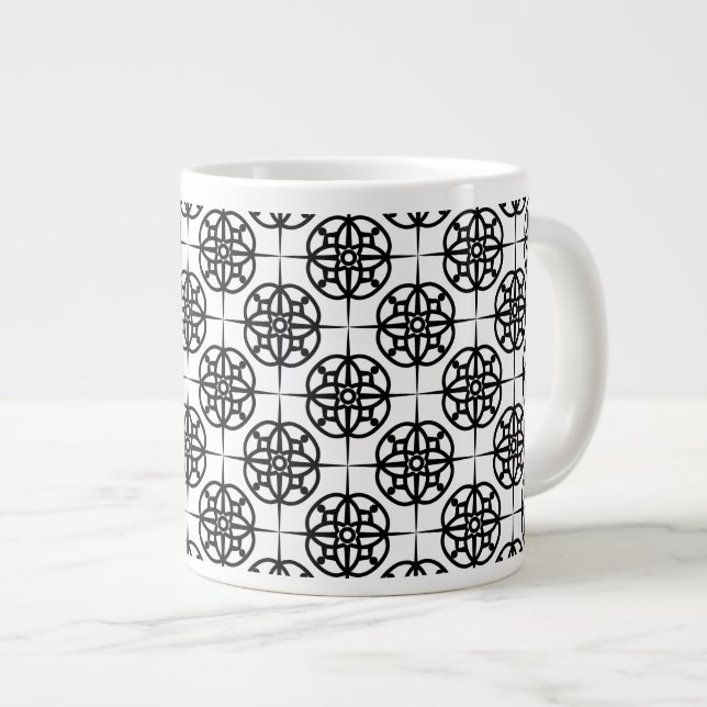 Tasse Géante Motif géométrique Vibe rétro classique (Devant droit)