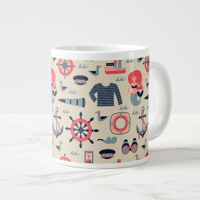 Tasse Géante Motif Marine Life (Devant droit)