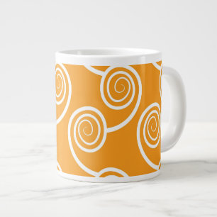 Tasse Géante Motif moderne de la vague blanche orange
