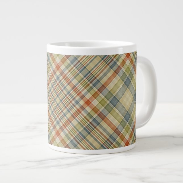 Tasse Géante Motif multicolore de plaid (Devant droit)