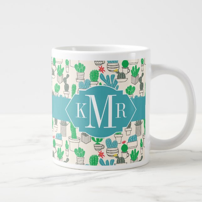 Tasse Géante Motif naturel des cactus floraux (Droite)