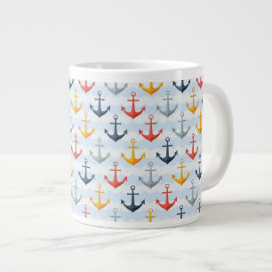 Tasse Géante Motif nautique avec Ancres