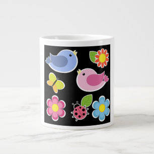 Tasse Géante Motif OISEAUX ET FLEURS