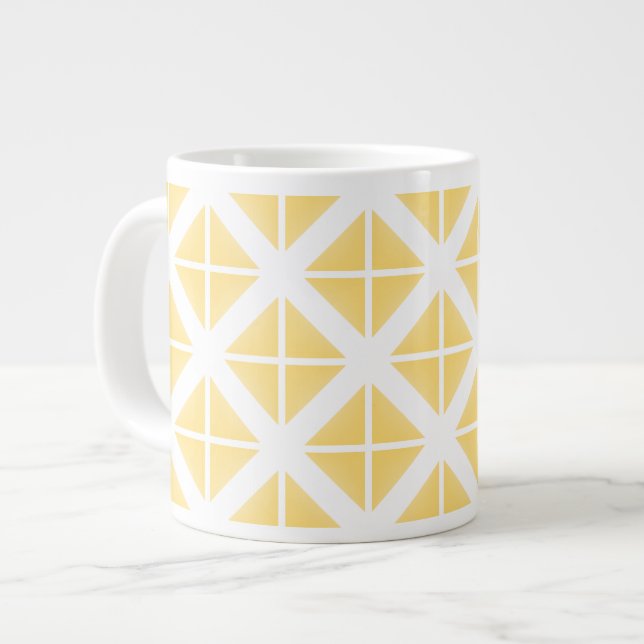Tasse Géante Motif triangle à la mode jaune (Devant gauche)
