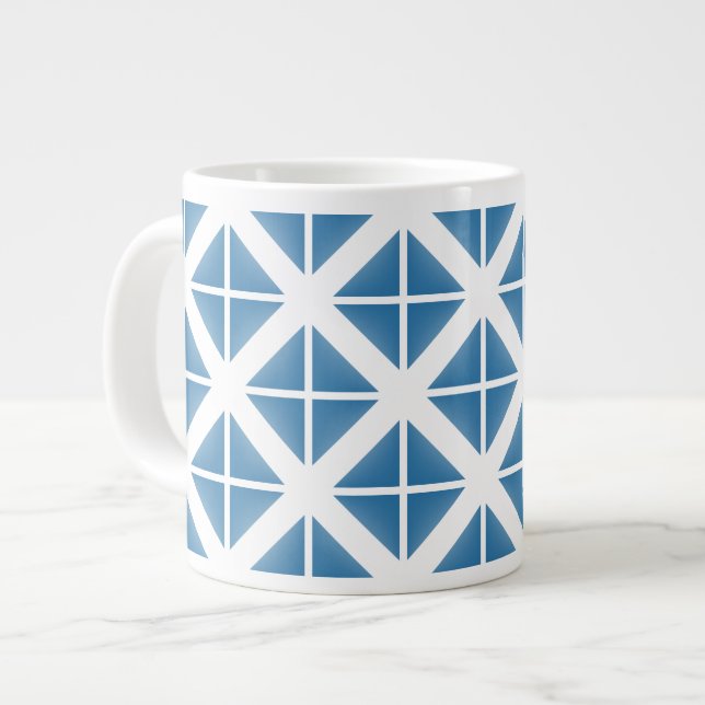 Tasse Géante Motif triangle bleu tendance (Devant gauche)