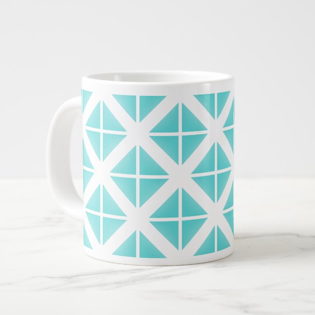 Tasse Géante Motif Triangle tendance Turquoise (Devant gauche)