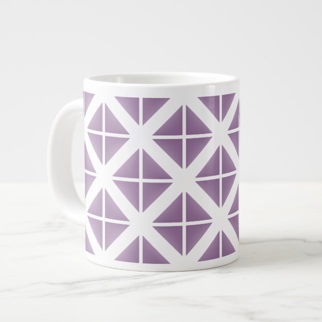 Tasse Géante Motif triangle tendance violet (Devant gauche)