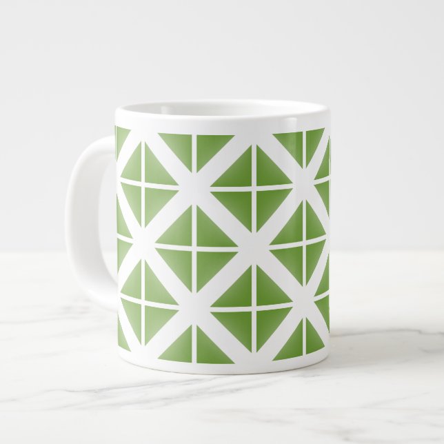 Tasse Géante Motif triangle vert tendance (Devant gauche)
