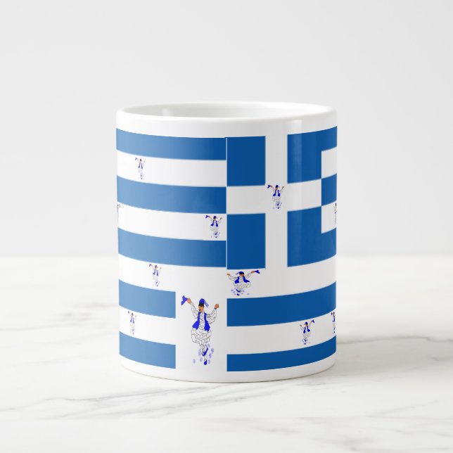 Tasse Géante Mug/Drapeau grec/Evzones (Devant)