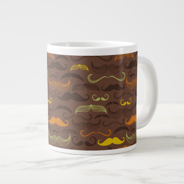 Tasse Géante Mustache motif, style rétro 5 (Devant droit)