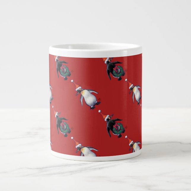 Tasse Géante Noël des pingouins (Devant)
