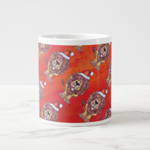 Tasse Géante Noël du lion en rouge