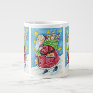 Tasse Géante Noël mignon, Père Noël avec chatons et chats !