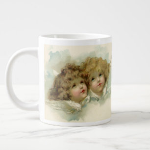 Tasse Géante Noël vintage, Anges victoriens dans les nuages