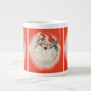 Tasse Géante Noël vintage, joyeux Père Noël rétro des années 50