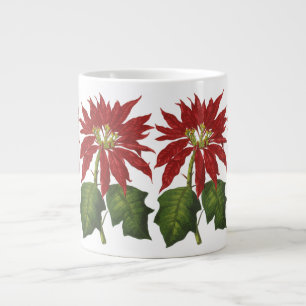 Tasse Géante Noël vintage, poinsettia rouge plante d'hiver