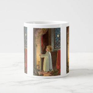 Tasse Géante Noël vintage, Réchauffement des enfants près de la