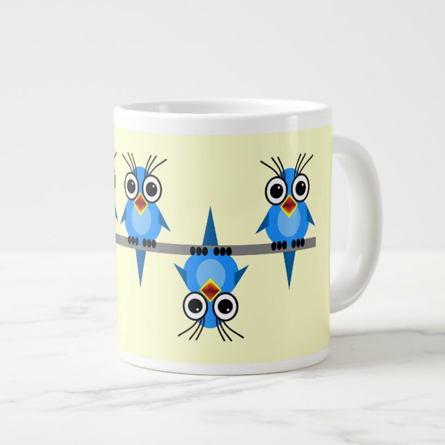 Tasse Géante oiseaux sur fil (Devant droit)