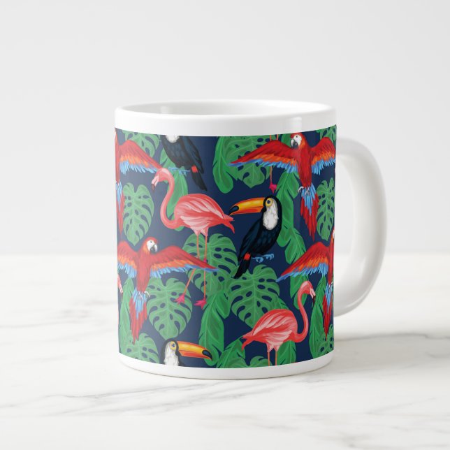 Tasse Géante Oiseaux Tropicaux Aux Couleurs Lumineuses (Devant droit)