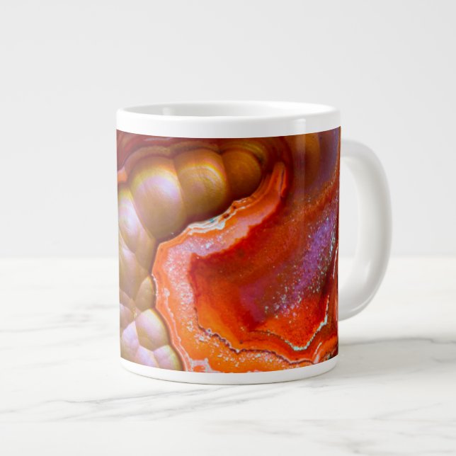 Tasse Géante Opale de feu iridescente rouge (Devant droit)