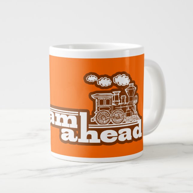 Tasse Géante Orange vapeur complète devant train jumbo spéciali (Devant droit)