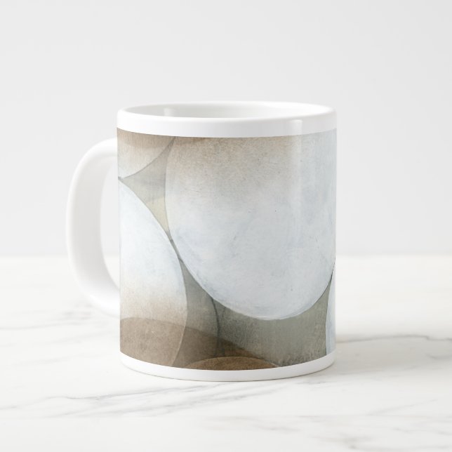 Tasse Géante Orbes blanches et cercles Brown (Devant gauche)