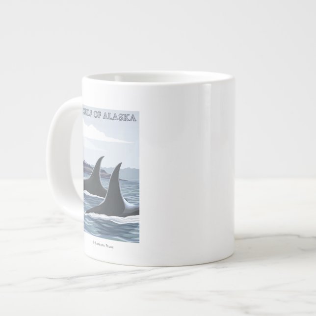 Tasse Géante Orca Whales #1 - Golfe de l'Alaska (Devant gauche)