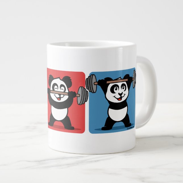 Tasse Géante Panda d'haltérophilie 1-2-3 (Devant droit)