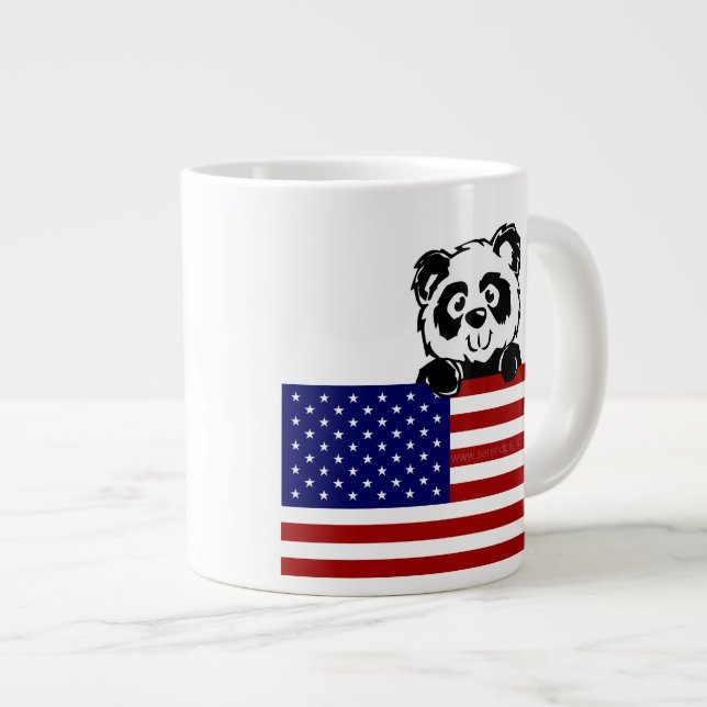 Tasse Géante Panda patriotique (Devant droit)