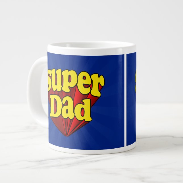 Tasse Géante Papa superbe, super héros rouge/jaune/fête des (Devant gauche)