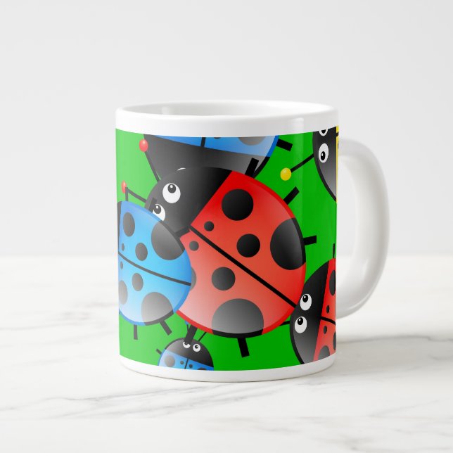 Tasse Géante Papier peint de coccinelle (Devant droit)